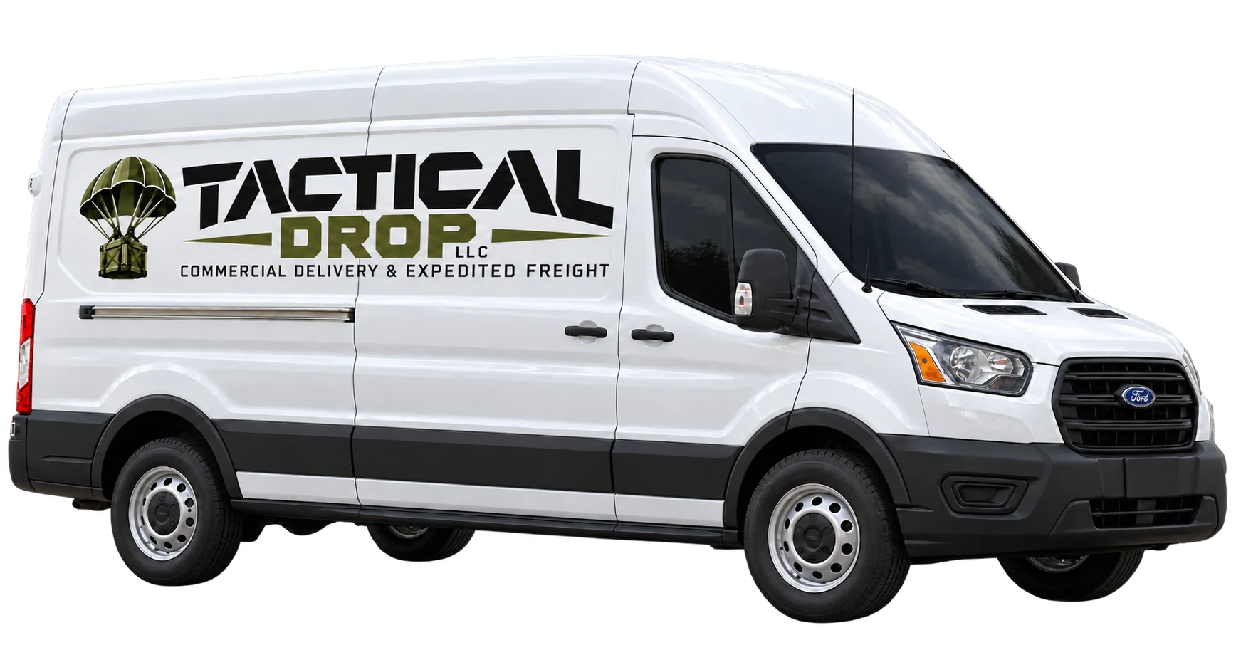 Tactical Drop branded cargo van